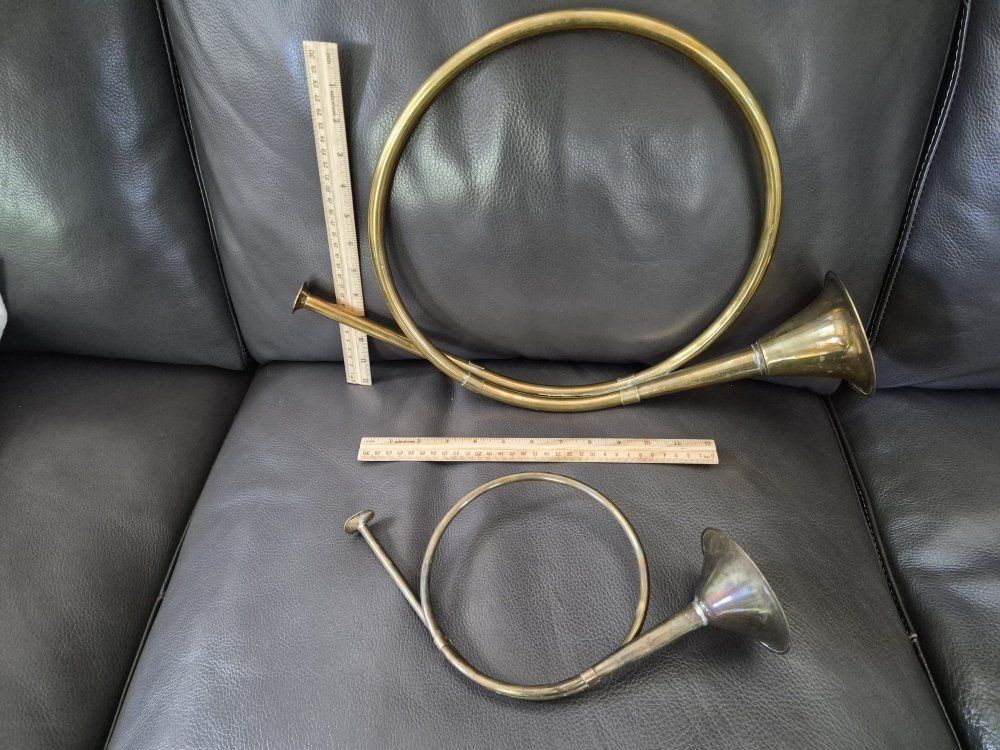 Vintage Brass Horns  - Large & Small Set, Decorative