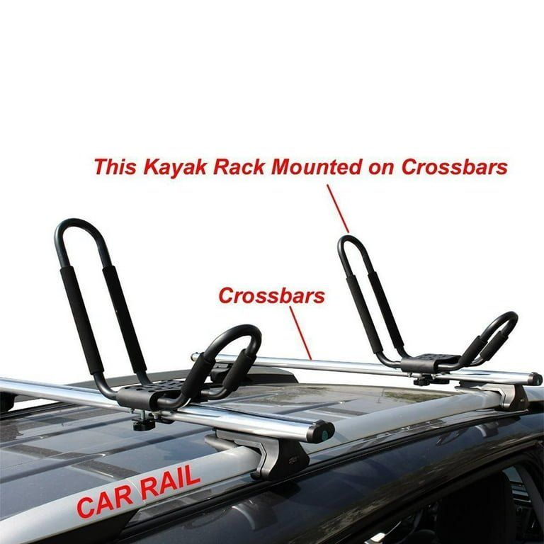 J-Bar Kayak Roof Rack Carrier - Universal Mount, Heavy-Duty Steel, Padded