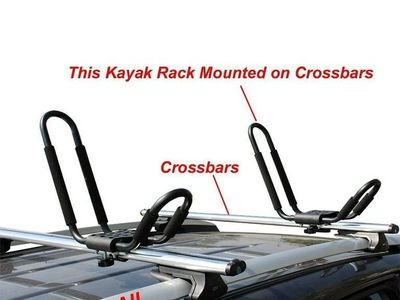 J-Bar Kayak Roof Rack Carrier - Universal Mount, Heavy-Duty Steel, Padded