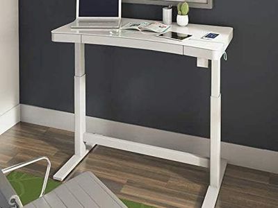 Glass Top Standing Desk - Electric