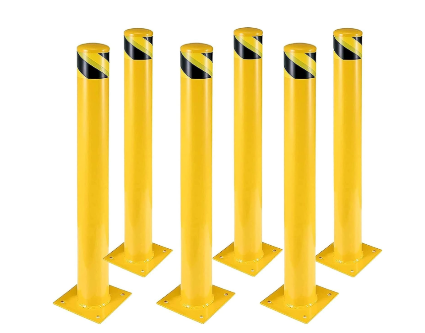Garvee Safety Bollard 6 Packs, Garvee 42 in Height Bollard Post, 4.5 in Diameter