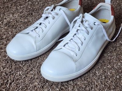 Cole Haan Grand+ Crosscourt Men's White Leather Sneakers size 13 Mens