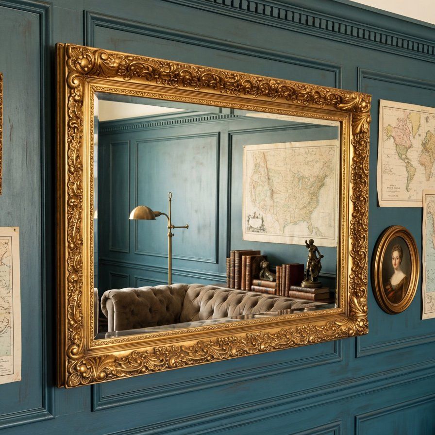 Large Ornate Gold Vintage Mirror