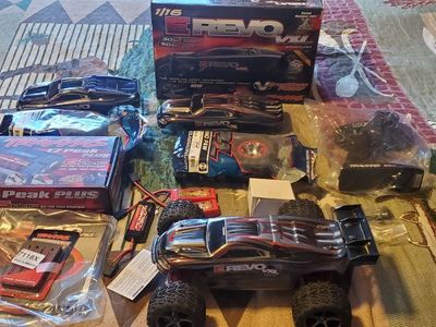 Traxxas 1/16 E-Revo VXL RC Monster Truck with EZ Peak Plus Charger & Accessories