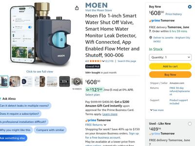 New Moen Flo 1in Automatic Water Leak Shut Off Valve