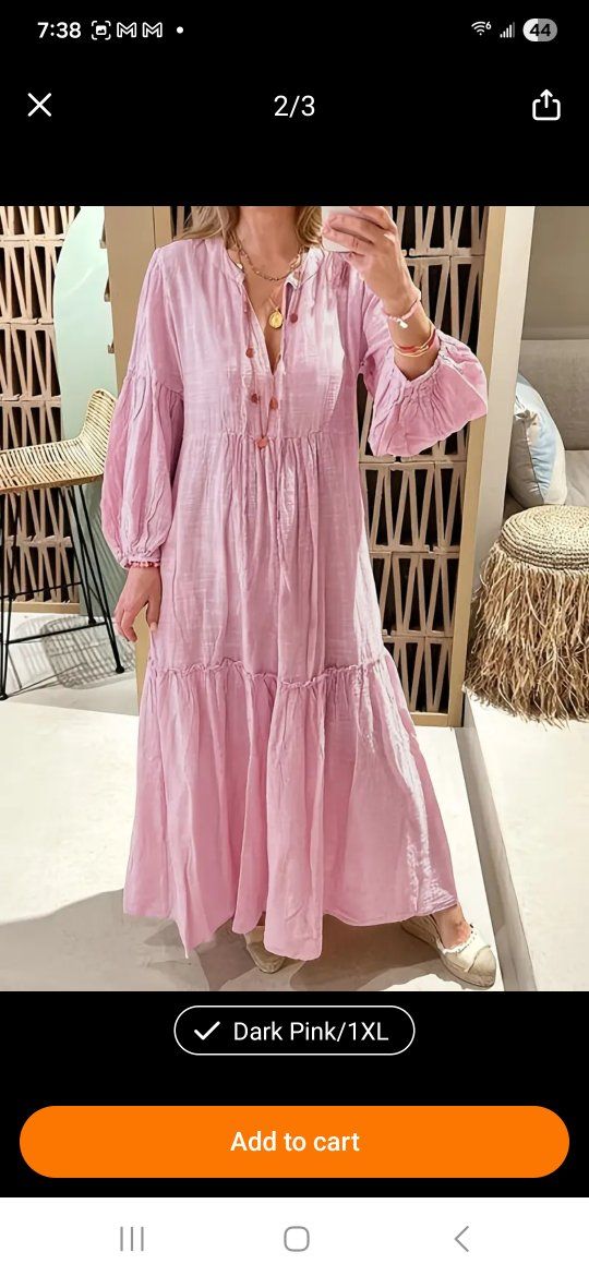 Women's Summer Dress short sleeve, light pink, light and airy fabric, 1XL NEW Pick up in Mapleton, cash or Venmo
