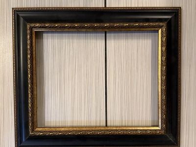Ornate Black & Gold Picture Frame - 13.75” x 11.75” holds 8x10” print - no glass