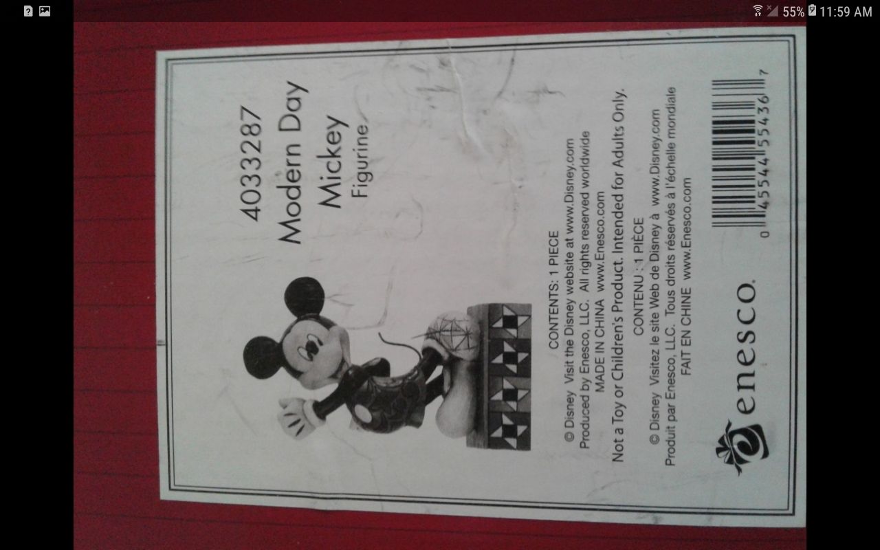 NIB Vintage Enesco Modern Day Mickey Mouse Figurine