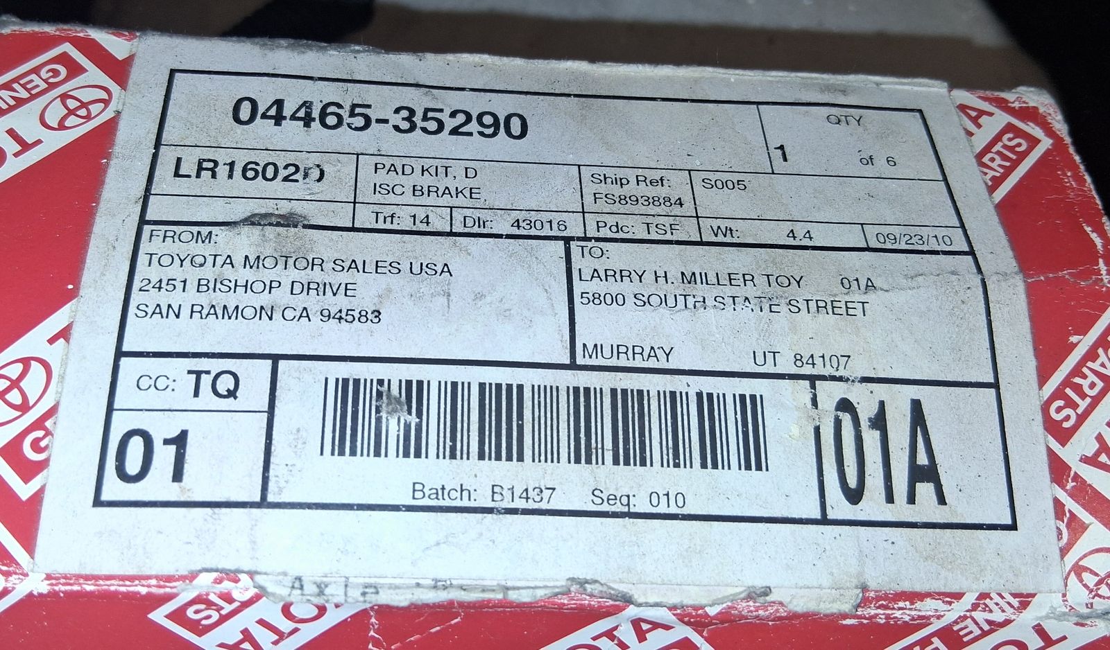 toyota scion front brake pads