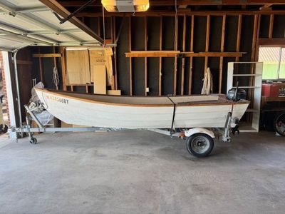 Stur-Dee Boat Co. Amesbury Dory 14ft Boat with Outboard Motor and Trailer - Ready to Fish!