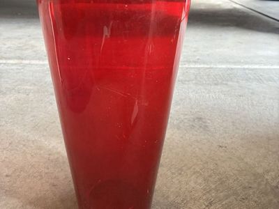 Tall Red Glass Vase