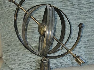 Decorative Metal Armillary Sphere Globe Tabletop Sculpture 12"×9"
