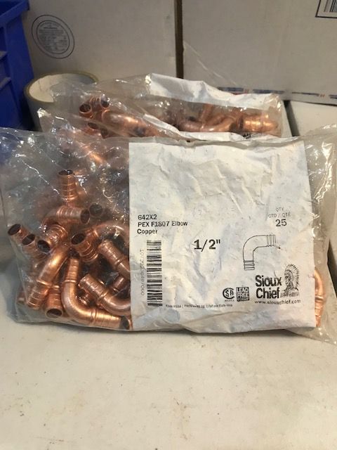 Plumbing PEX F1807 elbows by Sioux Chief