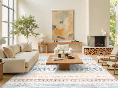 NEW 8x10 Area Rug for Living Room Moroccan Washable Rugs Non Slip, Colorful