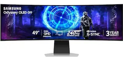 Samsung Odyssey OLED G9 49" DQHD 240Hz G-SYNC Curved Gaming Monitor with 3-Year Warranty