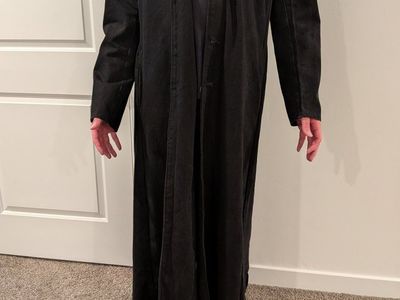 Rebels London LA Black Long Sleeve Open Front Cardigan Duster - Men's XL, Made in USA