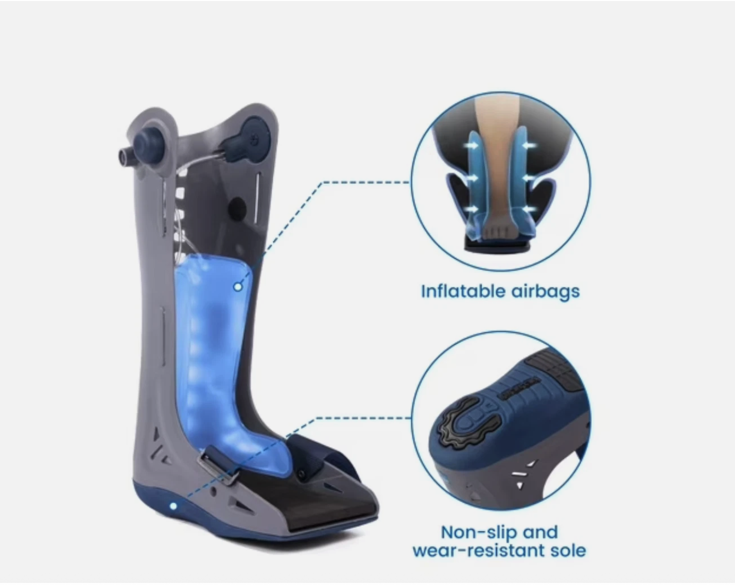 VELPEAU Air CAM Walking Boot Tall M Dual Air Fracture Boot Broken Foot L&R