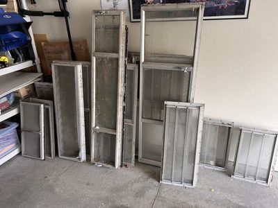 Trailer windows and lights. Vintage