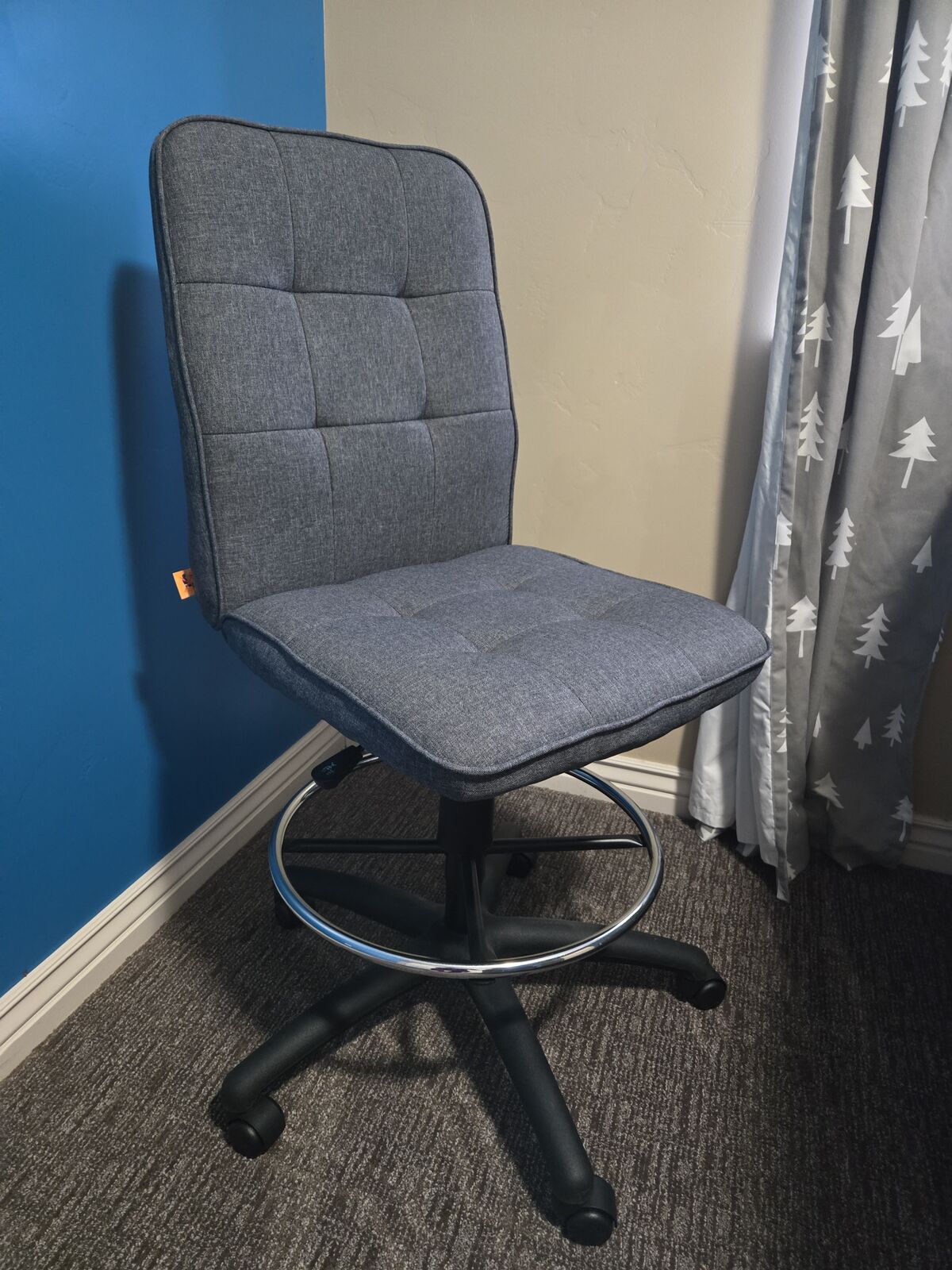 Adjustable, high back office chair