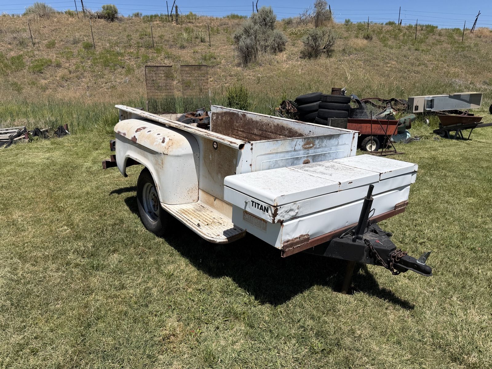Old Chevy gmc step side trailer