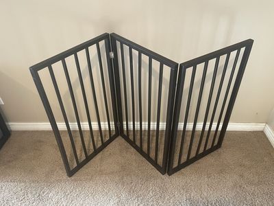 3-Panel Folding Wooden Pet Safety Gate - Espresso / Dark Brown