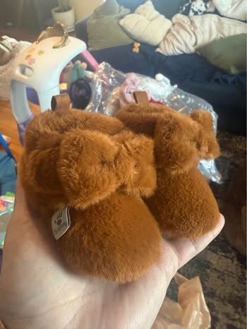 Baby Girl Bear Paw Booties