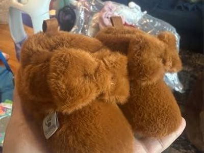 Baby Girl Bear Paw Booties