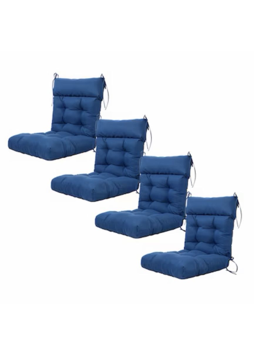 Artplan Seat Back Outdoor Chair Cushion Set of 4 Patio Chair Cushion