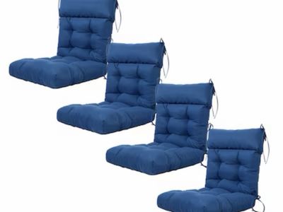 Artplan Seat Back Outdoor Chair Cushion Set of 4 Patio Chair Cushion