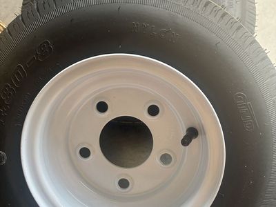 Set 2 brand new with rim 4.80-8 tires. 5 lug