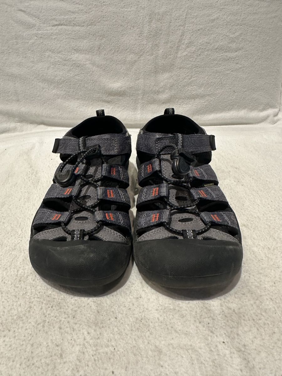 Keen youth size 3 gray/orange trim, washable, hiking sandals