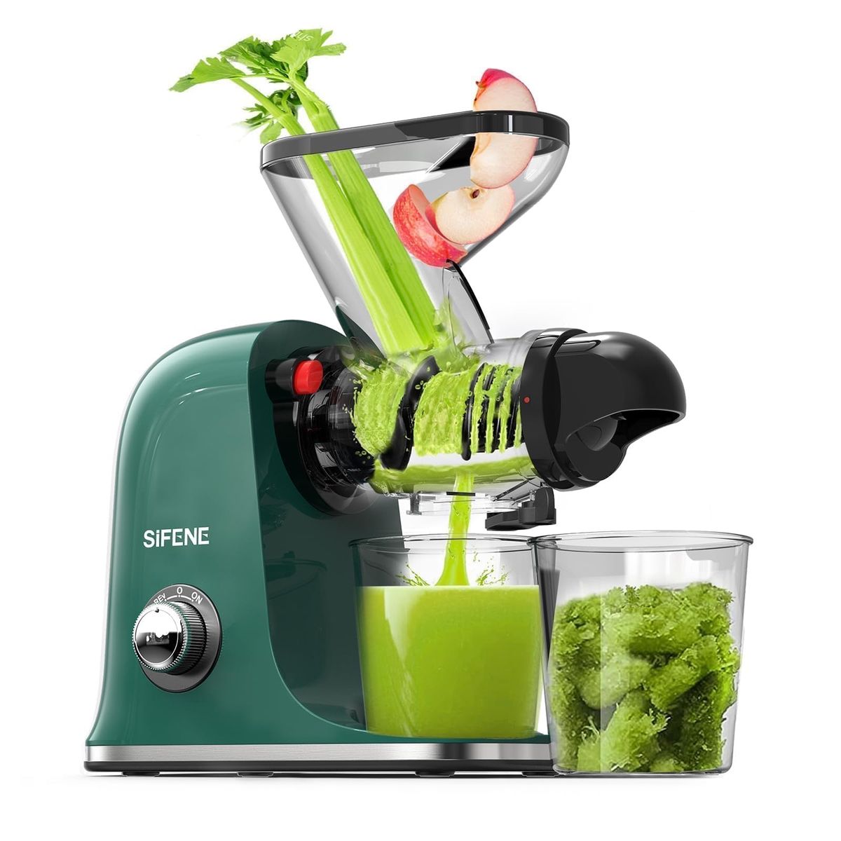 SiFENE Cold Press Juicer Machine, Slow Masticating Juicer, Vegetable and Fruit Juice Extractor Maker Squeezer, Easy to Clean, BP