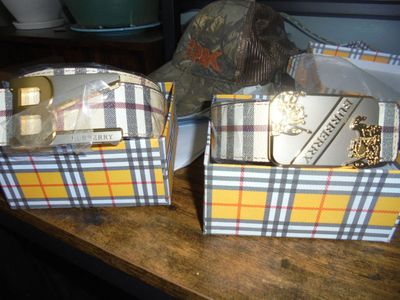 Two BURBERRY BELTS WITH BUCKELS