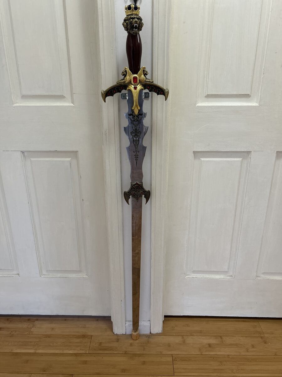 Large Ornate Fantasy Sword w/ Lion Pommel – 50” Decorative Display Piece
