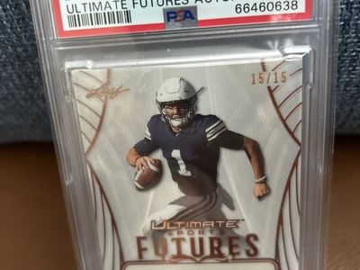 BYU ROOKIE 2021 Leaf Ultimate Sports Zach Wilson #ZW1 Ultimate Futures Auto PSA 9 Mint 15/15 Brigham Young Cougars