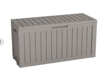 New in Box New in Box 75 Gallon Deck Box Lockable Resin Storage Box 45"W waterproof black