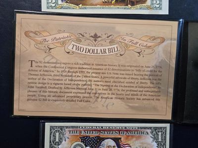 Colorized Two Dollar Bill