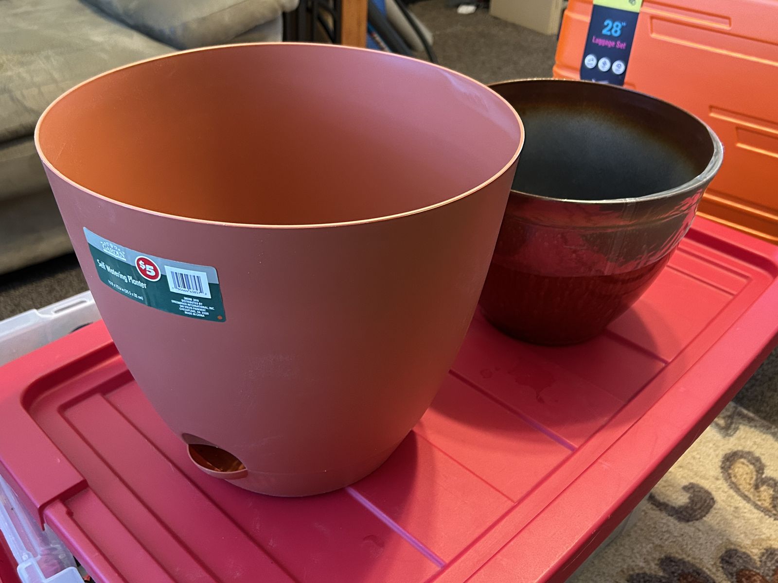 Two Large Plastic Planters $5 For Both