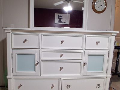 White Distressed Wood Dresser with Mirror $75 (OBO)