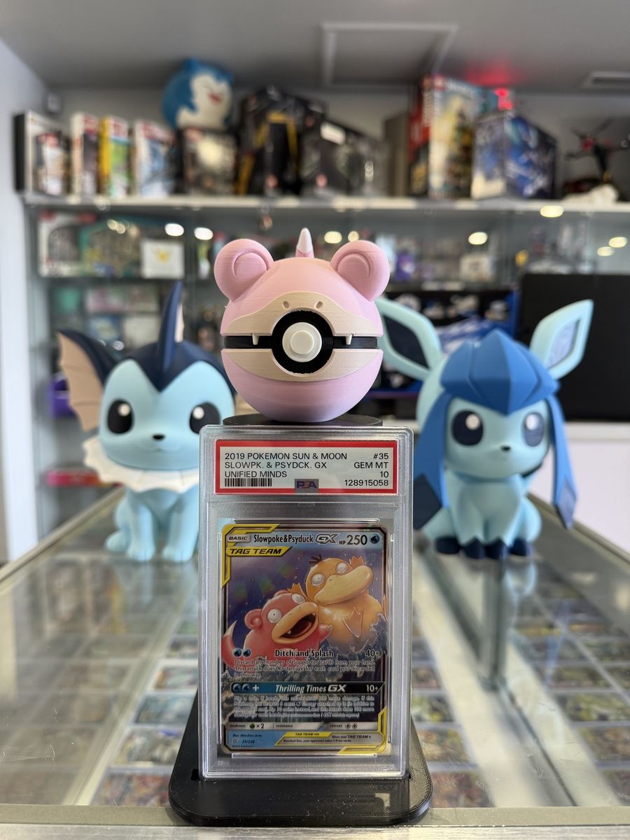 2019 Pokemon SM Unified Minds Slowpoke Psyduck Tag Team Holo #35/236 psa 10