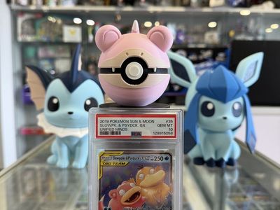 2019 Pokemon SM Unified Minds Slowpoke Psyduck Tag Team Holo #35/236 psa 10