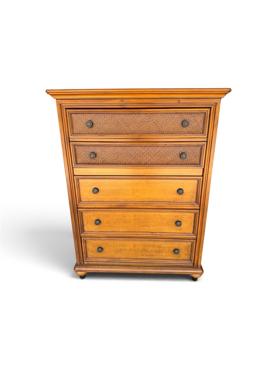 Broyhill Tall Boy Dresser Samana Cove Chest Solid Wood Dovetail Drawers. 