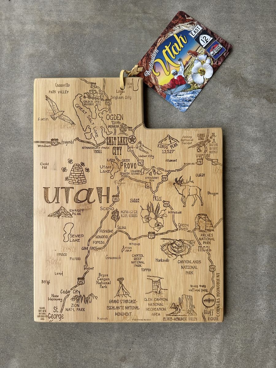 Destination Utah cutting board gift
