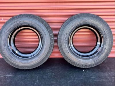 Set Of Two Zeemax ST 8-14.5 Mobile Home Style Tires Mounted on New Wheels 14 Ply G Load Brand New