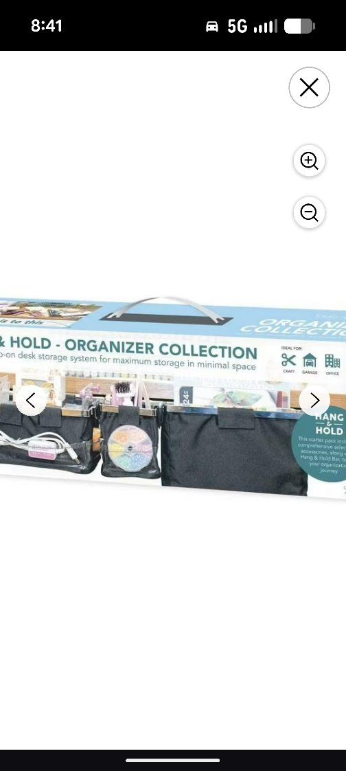 NEW!! Totally Tiffany Hang & Hold Organizer Collection Storage System- Black
