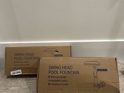 Swing Head Pool Fountain - Telescopic Design, Noticeable Cooling, 2 Adapters Included