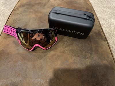 Louis Vuitton Monogram Pink Ski Goggles with Hard Case and Accessories, Excellent Condition