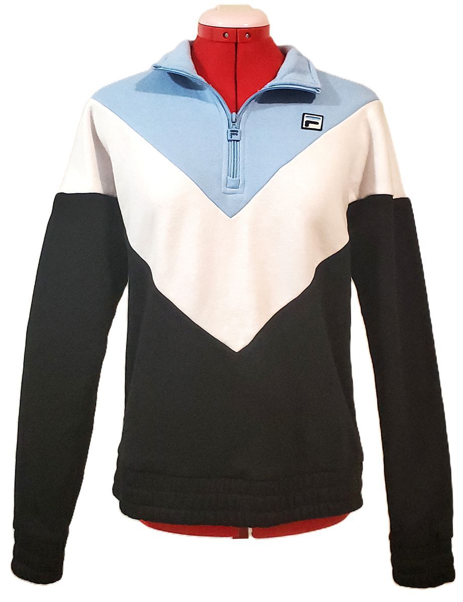 “FILA” Chevron Color-Block Zip Sweatshirt – Size S