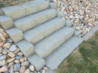 Cinderblock Landscaping Steps