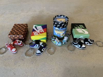 Mini Nike and LV Shoe keychains or for display and collect